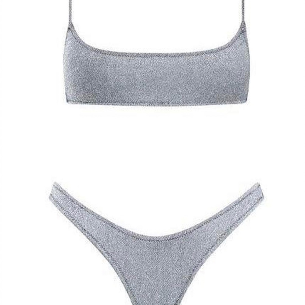 Triangl Mica Silver Sparkle Bikini Top and Fanny Pack